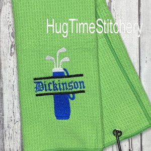 Personalized Embroidered Golf Towel: Custom Waffle Weave, Golfer Gift
