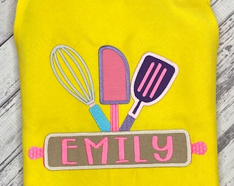 Personalized Child&#39;s Apron, Baking Apron Gift, Lightweight Kids Apron, Toddler Apron with Pockets, Kids baking Apron, Birthday Party Apron