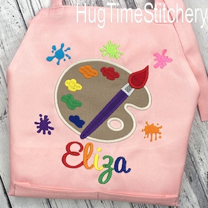 Personalized Kids Apron: Embroidered Artist Smock, Paint Party Gift