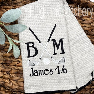 Monogrammed Golf Towel: Personalized Embroidered Microfiber Waffle Weave