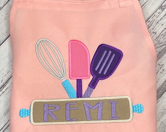 Personalized Kids Apron: Embroidered Baking Gift