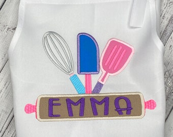 Personalized Kids Baking Apron: Embroidered Chef Gift