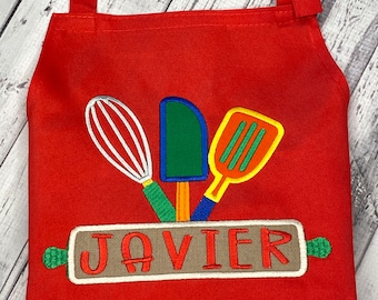 Personalized Kids Chef Apron: Embroidered Baking Apron Gift