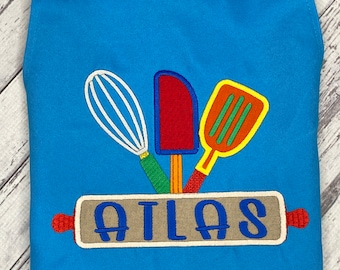 Personalized Kids Baking Apron: Embroidered Little Chef Gift