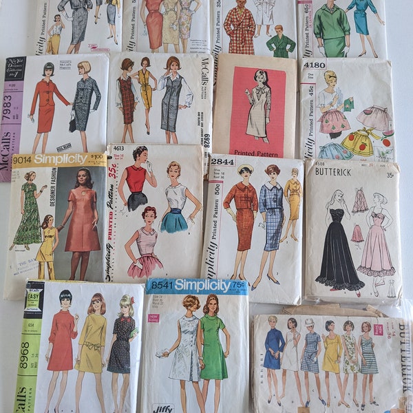 Vintage Sewing Patterns 1950's 1960's 1970's 1980's Bust 34-36 (27 Patterns)