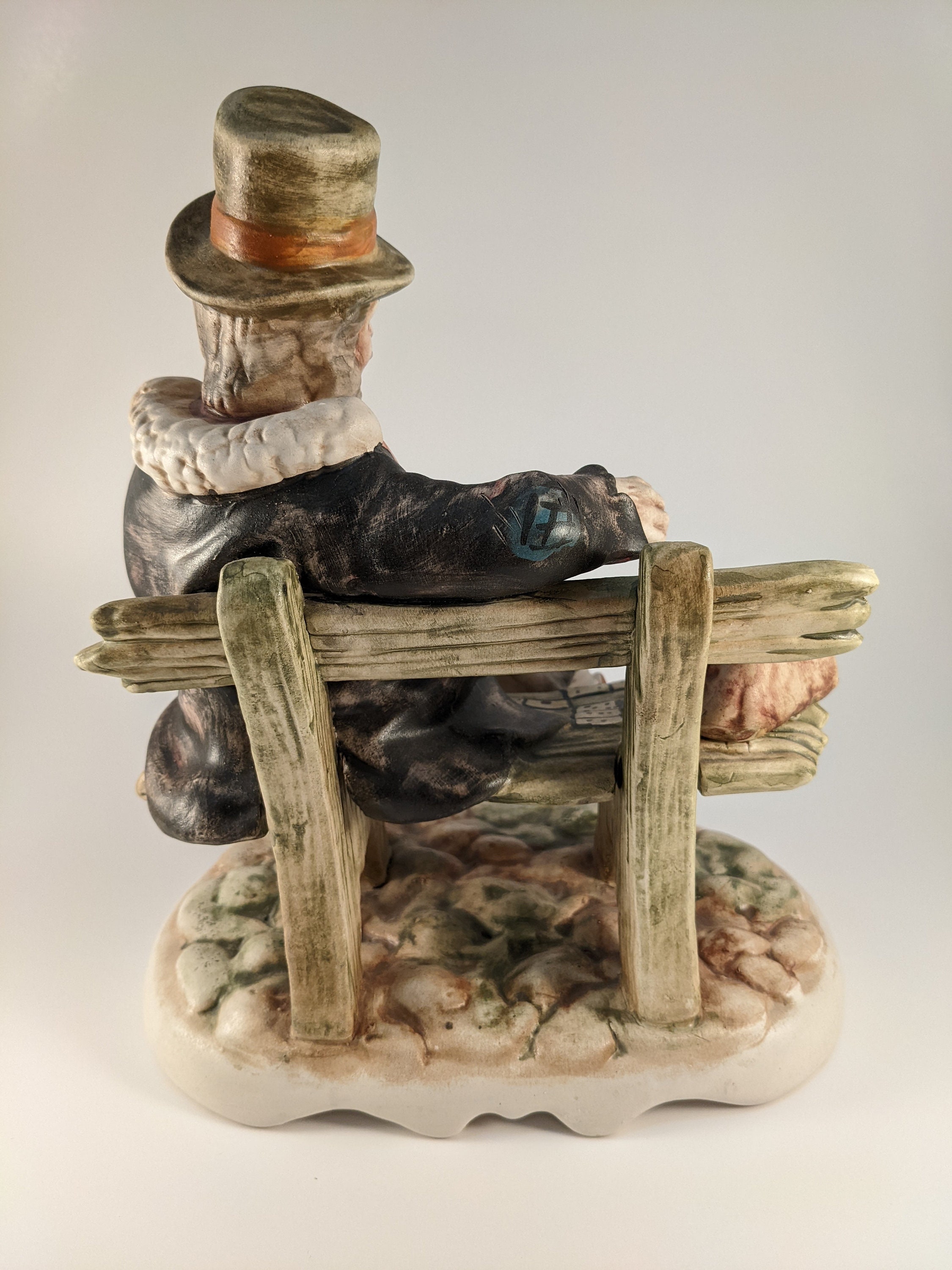 Vintage Capodimonte Solitaire Card Player Figurine / Tramp Etsy