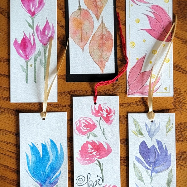 Hand-painted Bookmarks, Watercolor bookmarks, book lovers, readers, Bibliophile