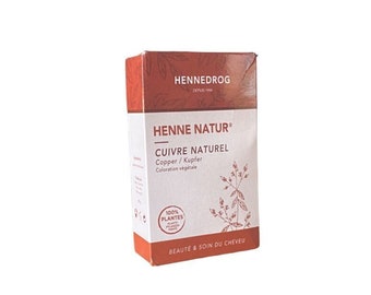 Hennedrog Henna – Natur Henna – natürliches Kupfer – Kupfer – 100 % Pflanzen – Haarfärbemittel – Färbung – 90 g