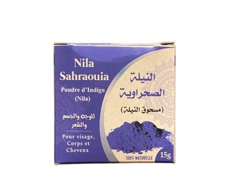 Nila Sahraouia – 15 g – Indigo-Pulver – für Gesicht, Körper und Haare – 100 % natürlich – نيلة صحراوية