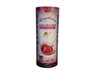 Lait de chamelle à la fraise - 235ml - sans conservateurs - halal - camelicious