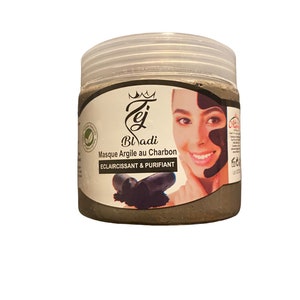 Charcoal clay mask - 100% natural extracts - قناع الطين بالفحم