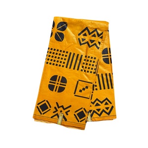 Brown Black Sungum Mud Cloth Ankara African Print Fabric 6 Yards