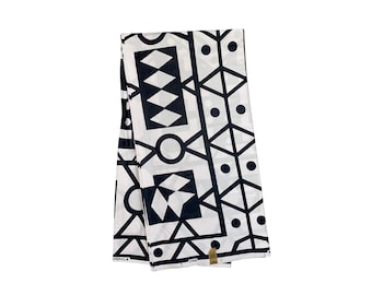 White Black Samacaca Samakaka Angola Ankara African Print Fabric 6 Yards