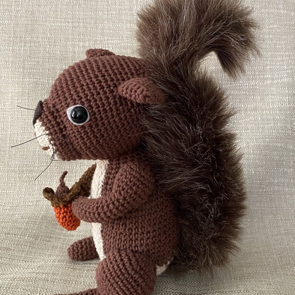 Skippy the cotton crocheted squirrel pattern on PDF format  easy to follow