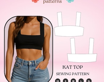 Bikini sewing pattern pdf square neck reversible top swimsuit
