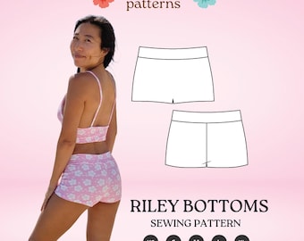 Swimsuit sewing pattern bottoms shorts athletic surfing modest