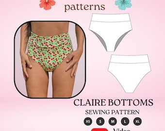 Bikini pattern high waist bottoms cheeky swimsuit sewing DIY
