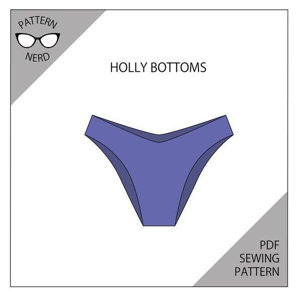 Bikini pattern reversible bottoms high cut skimpy swimsuit sewing pattern
