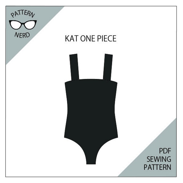 Bikini swimsuit pattern one piece square neck reversible