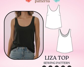 Basic Woven Tank Top A0 pdf sewing pattern