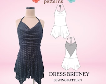 Swim Cover Up Sundress low back y2k casual jersey A0 pdf sewing pattern