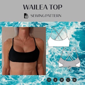 Molde de biquíni pdf top surf com alças reversíveis