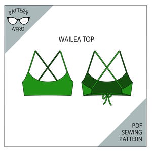 Bikini pattern pdf surf top strappy reversible