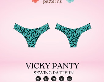 Seamless no show panty thong low rise pdf sewing pattern