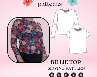 Baby Tee Y2K mesh jersey stretch pdf sewing pattern