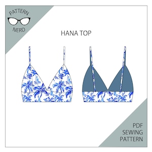 Bikini pattern triangle long line seamless reversible
