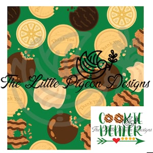 Girl Scout Cookies Seamless Pattern / Fabric Design / Surface Pattern / Digital Paper / Digital Pattern