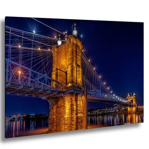 John A. Roebling Suspension Bridge #2  Cincinnati Ohio Newport Kentucky Skyline