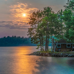 Sunset Lake Cabin Ontario Canada