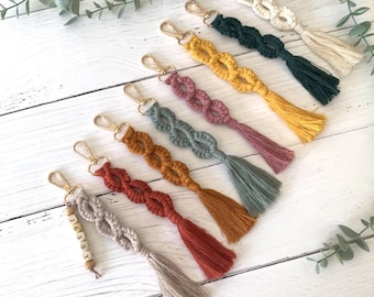 Llavero Macrame personalizado Regalos nupciales Perty Regalos de Navidad Propuesta de dama de honor Regalo Regalos ecológicos Boda Boho Boda hippie