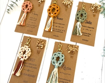 Personalized Wedding Gift for Bridesmaid Personalized Will You Be My Bridesmaid Proposal Gift Bridesmaid Box Idea Macrame Name Keychain