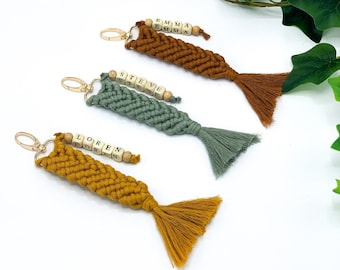 Macrame Keychain | Personalized Keychain | Christmas Gift | Accessories | Boho Style | Gifts for Mom | Handmade Keychain | Gifts for Her