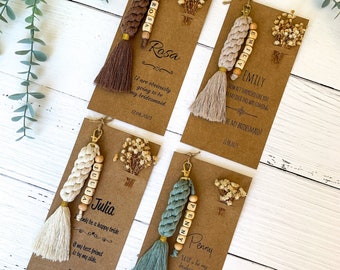 Personalized Wedding Gift for Bridesmaid Personalized Will You Be My Bridesmaid Proposal Gift Bridesmaid Box Idea Macrame Name Keychain