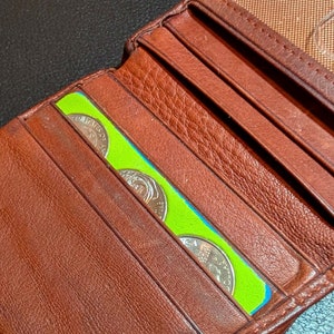 Empiècement pour portefeuille Quarter COIN CARD, 6 pièces pour porte-cartes pour portefeuille, 6 quarters pour portefeuille