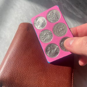 Empiècement pour portefeuille Quarter COIN CARD, 6 pièces pour porte-cartes pour portefeuille, 6 quarters pour portefeuille