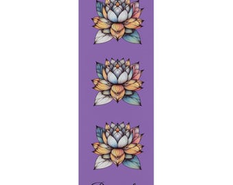 Tappetino da yoga in gomma naturale viola Lotus, tappetino da ginnastica antiscivolo ed ecologico per donne, tappetino da meditazione, attrezzatura fitness, accessorio per l'allenamento
