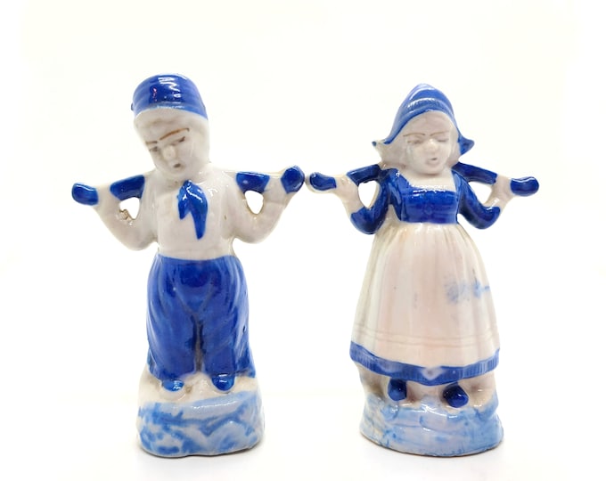 Vintage Dutch Boy Girl Figurines Blue & White Porcelain Set ~ Made in ...