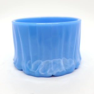 Akro Agate blue slag glass trinket dish