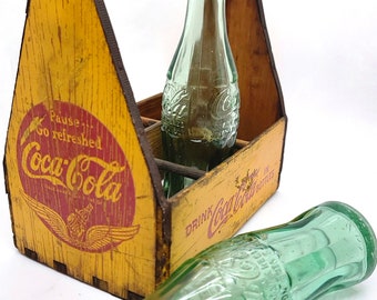 1940s Coca Cola war wings logo six-pack bottle carrier