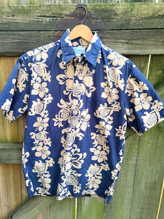 Aloha Men's Vintage quarter button pullover shirt 