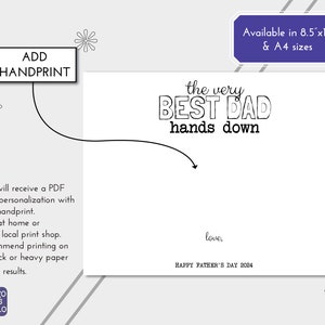 Hands Down Best Dad Instant Download Printable PDF Father's Day Gift ...