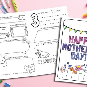 À propos de maman | Fête des Mères | Carte à colorier imprimable | Remplissez le questionnaire vierge | Entretien avec maman | Enfants, tout-petits ou préscolaire