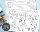 Reading Tracker and Reading Log for Kids | Spring Summer Reading Challenge | Book Chart | Adventure Reading Map | Instant PDF download