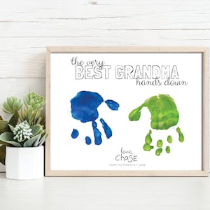 La mejor abuela sin duda / Día de la Madre / Día de los Abuelos / Manualidad con huella de mano / Niños, bebés y preescolares / Descarga instantánea en PDF (tamaño carta A4)