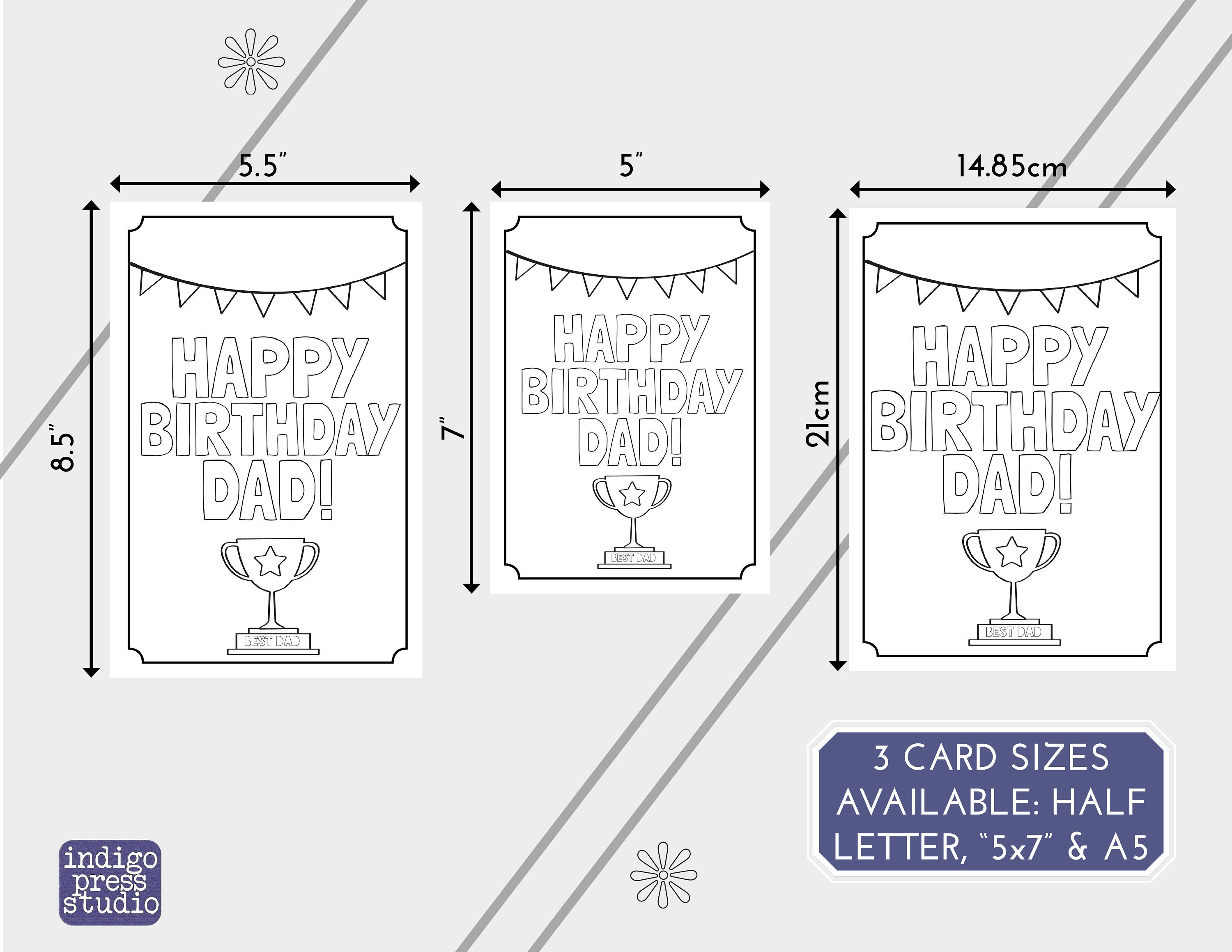 Dad Birthday Card | All About Dad | Printable Coloring Card | Fill in ...
