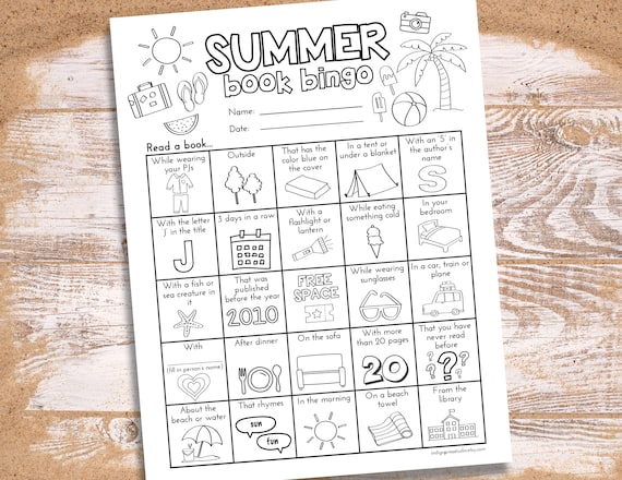 Summer Book Bingo and Reading Log for Kids | Summer-Themed Reading Bingo | Summer Reading Challenge | Homeschool Activity